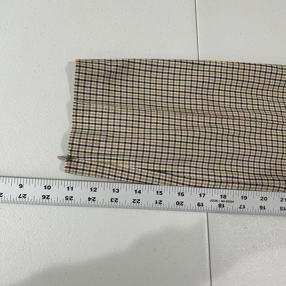 Theory Alettah Ainsley Pants 4 Womens Tan Plaid Check Trouser Academia Twee Prep - Picture 7 of 12